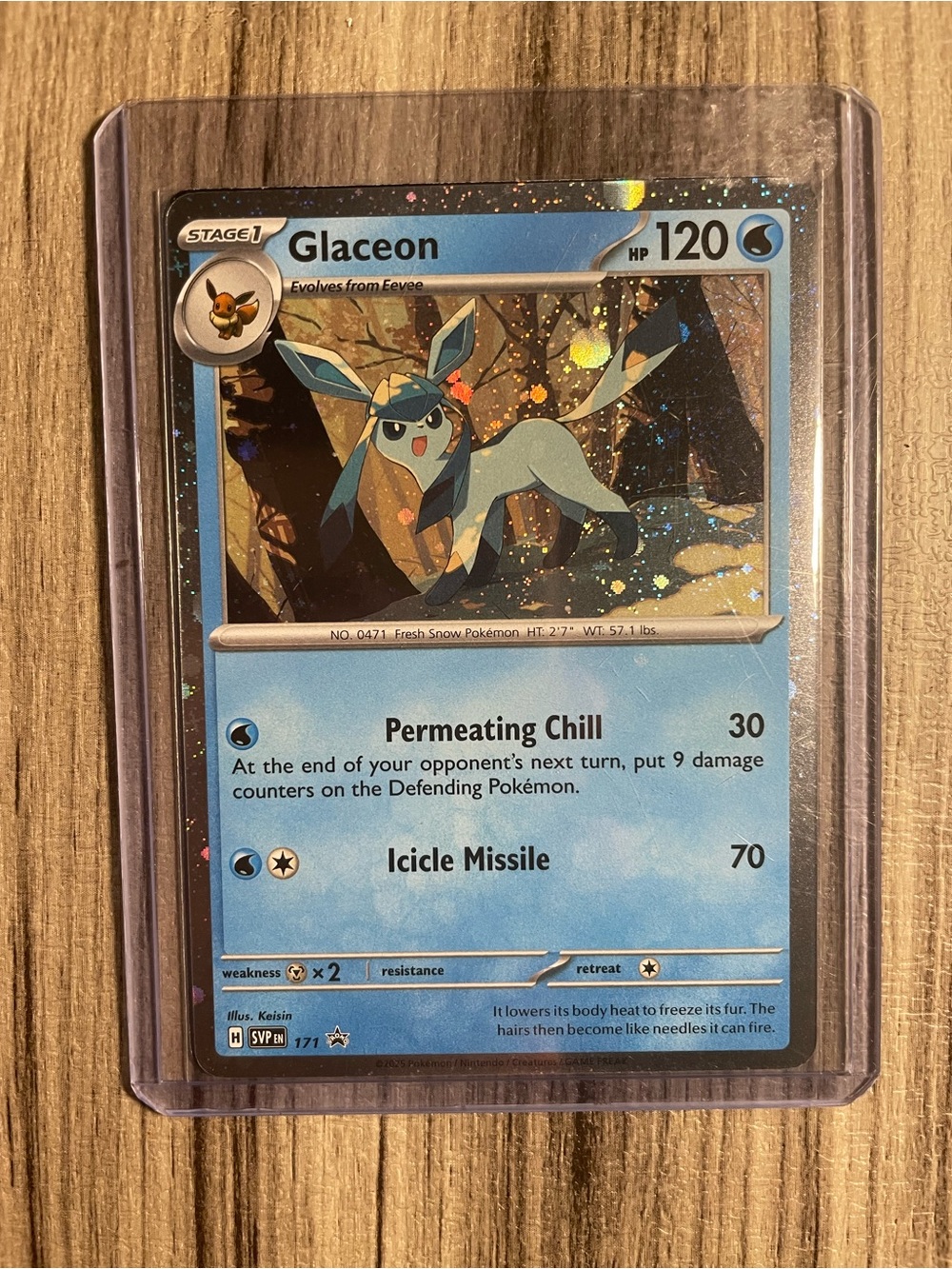 Glaceon #171 Cosmos Holo promo card from the Pokémon Scarlet & Violet series